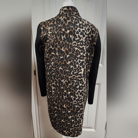 Kenneth Cole Cheetah Print Sweater Sleeve Coat - Picture 5 of 13